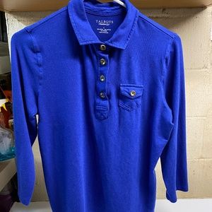 long sleeve blue polo Talbots large